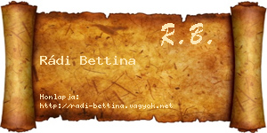 Rádi Bettina névjegykártya